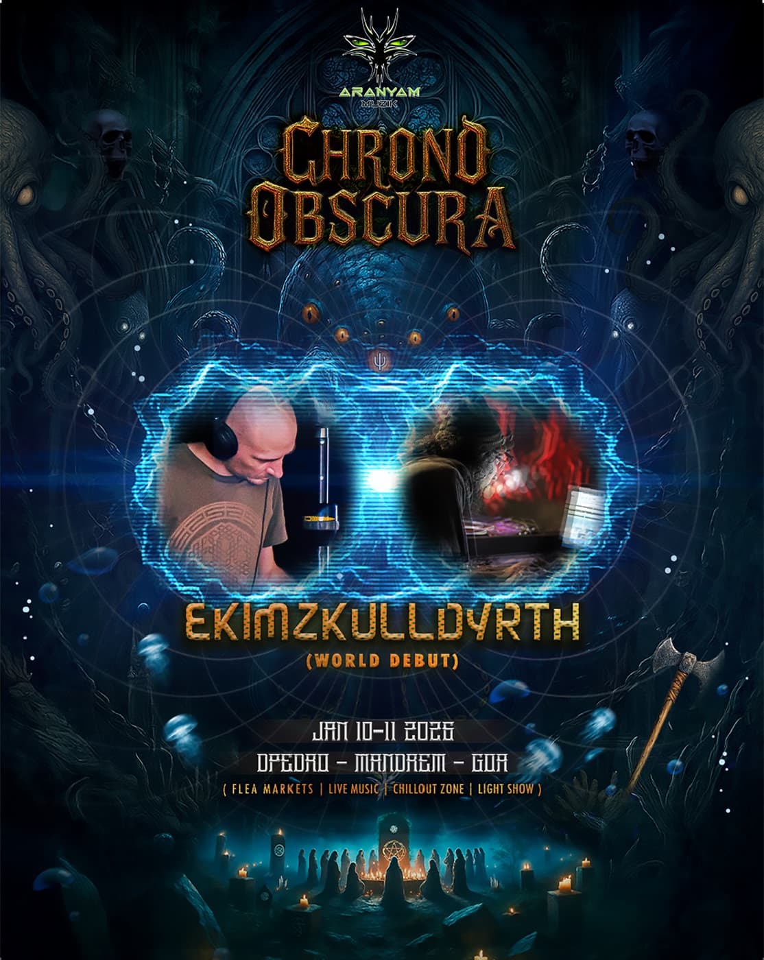 Chrono Obscura flyer — EKIMZKULLDYRTH world debut